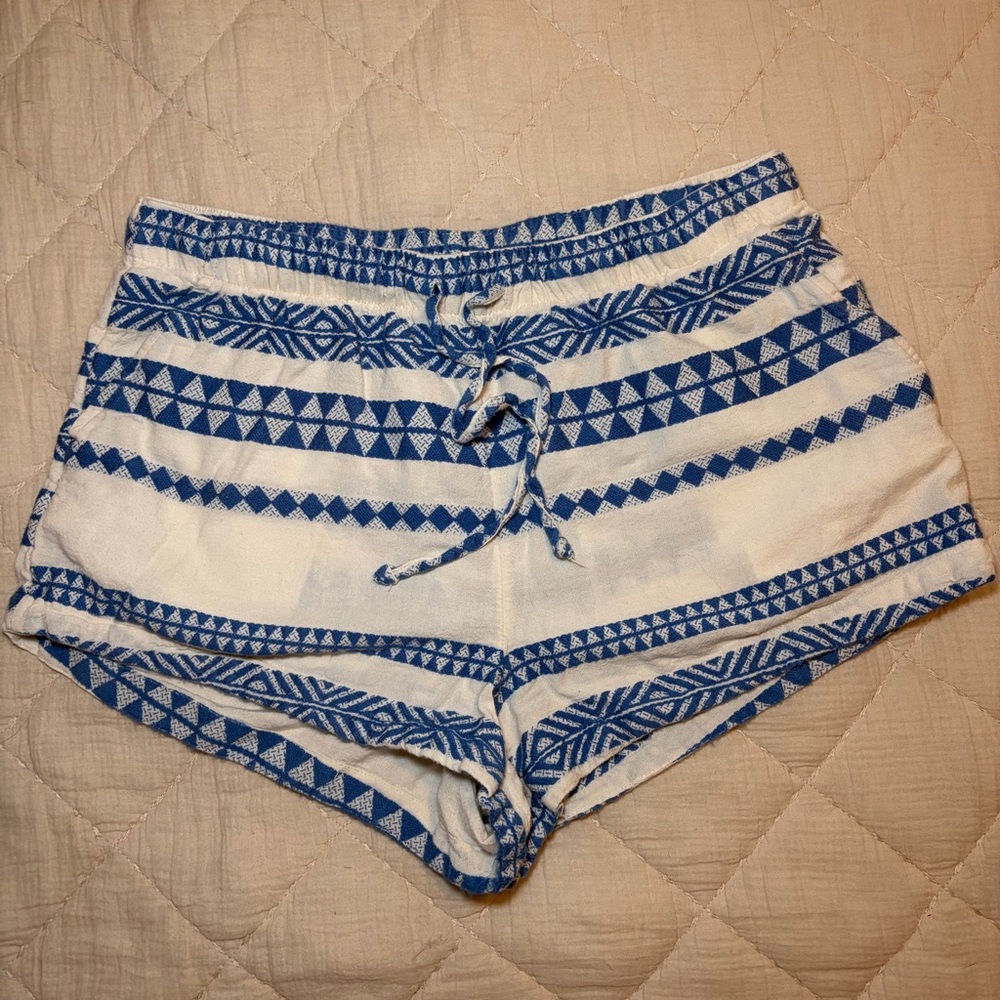 Aerie Blue and White Lounge Shorts Boho Large